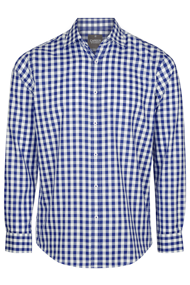 Mens Degraves Royal Oxford Long Sleeve Shirt Navy