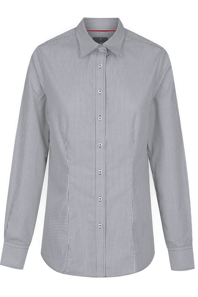 Womens Fawkner Micro Check Long Sleeve Shirt Black