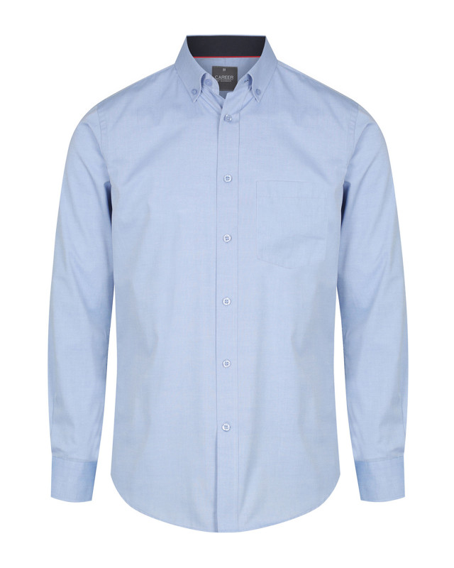 Mens Bradford Fine Oxford Long Sleeve Shirt Blue