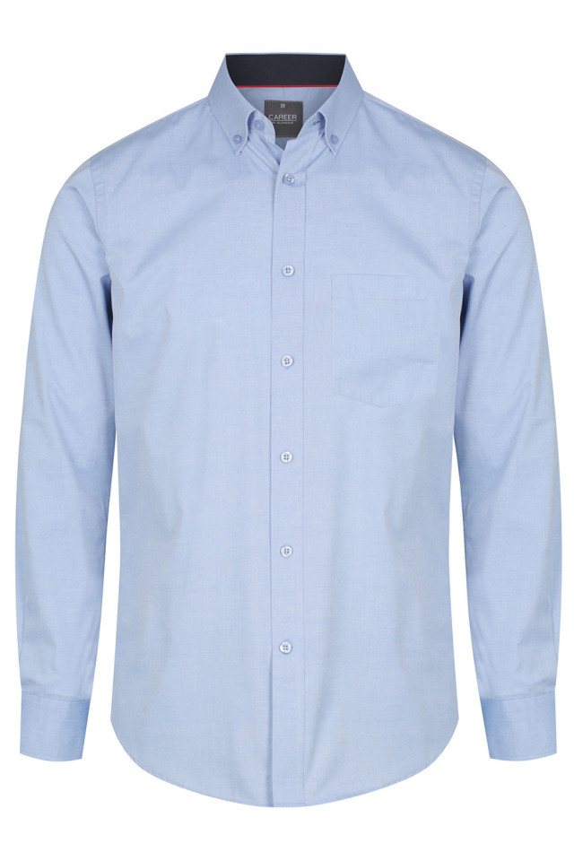 Mens Bradford Fine Oxford Long Sleeve Shirt Blue