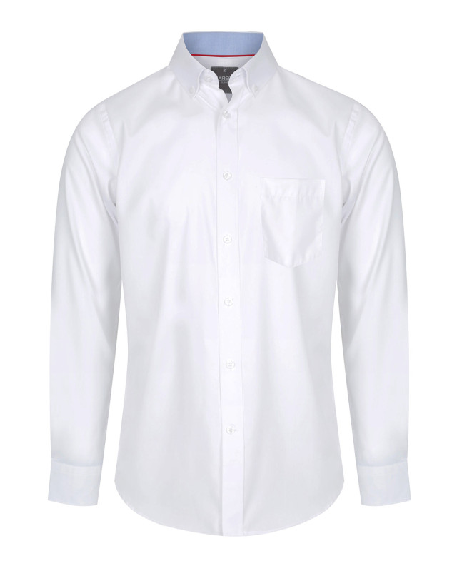 Mens Bradford Fine Oxford Long Sleeve Shirt White