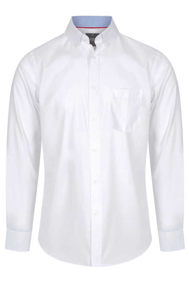 Mens Bradford Fine Oxford Long Sleeve Shirt White