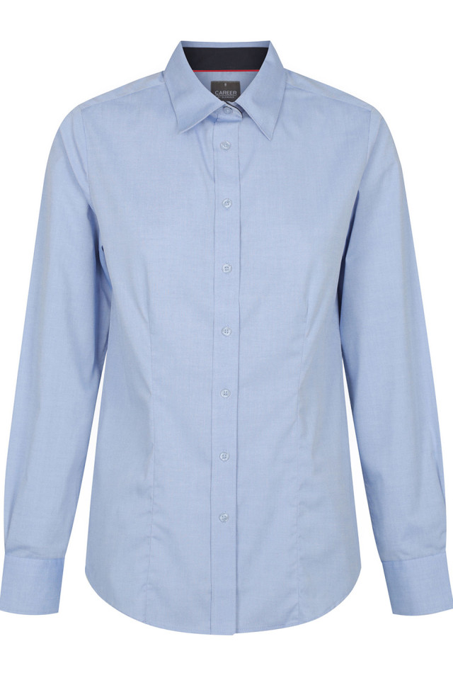 Womens Bradford Fine Oxford Long Sleeve Shirt Blue