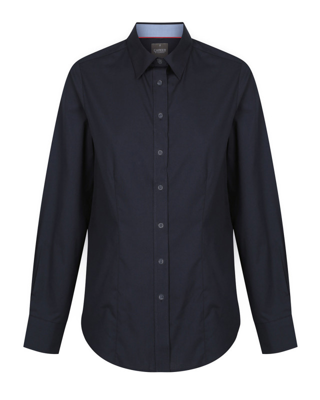 Womens Bradford Fine Oxford Long Sleeve Shirt Navy