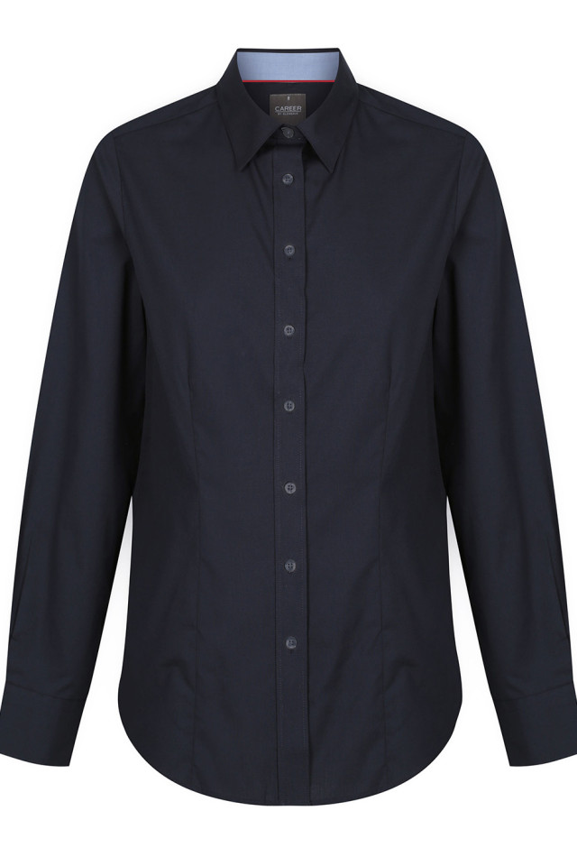 Womens Bradford Fine Oxford Long Sleeve Shirt Navy
