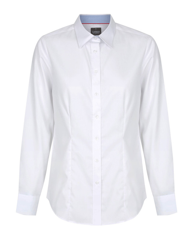 Womens Bradford Fine Oxford Long Sleeve Shirt White
