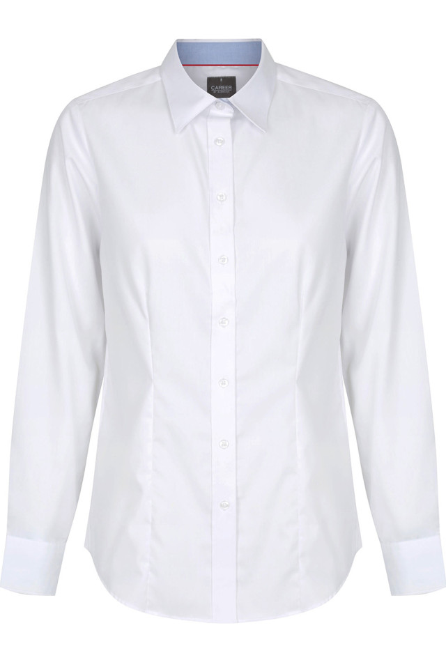 Womens Bradford Fine Oxford Long Sleeve Shirt White