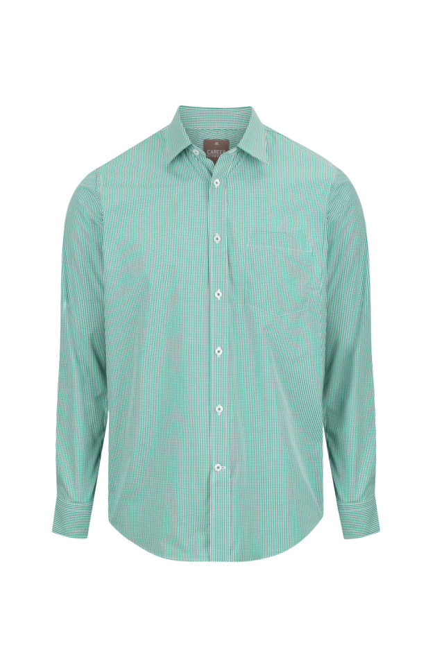 Mens Westgarth Gingham Long Sleeve Shirt Emerald