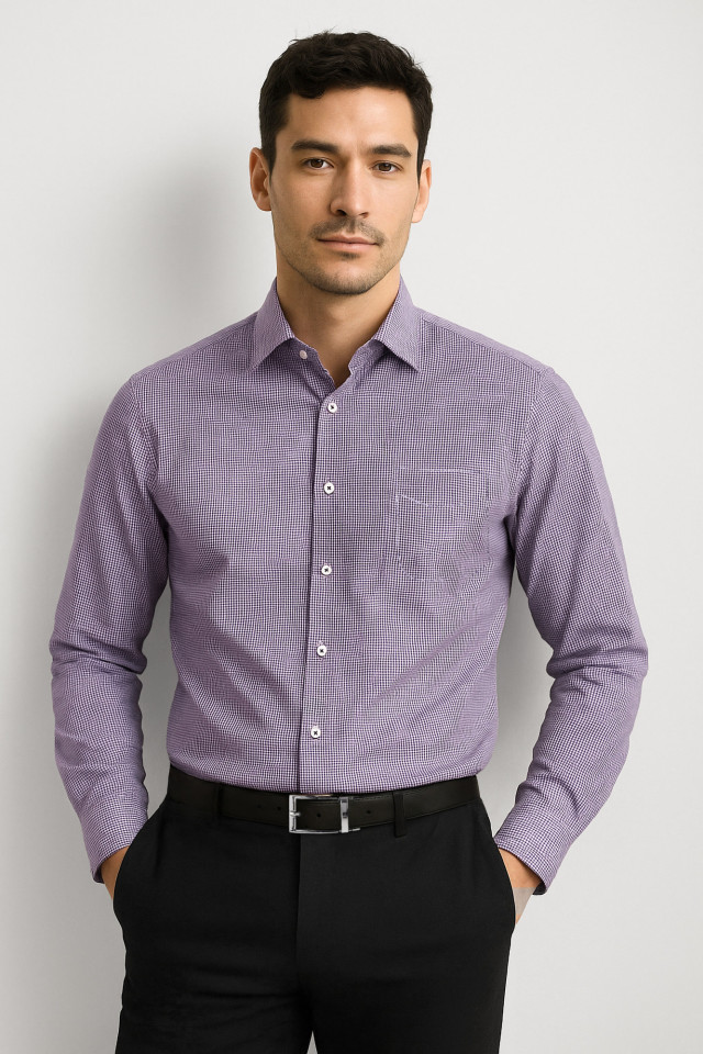 Mens Newport Long Sleeve Shirt French Navy - Image 2