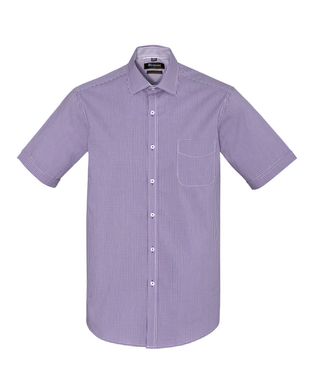 Mens Newport Short Sleeve Shirt Purple Reign