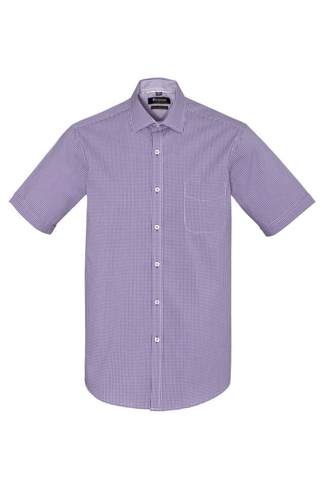 Mens Newport Short Sleeve Shirt Purple Reign