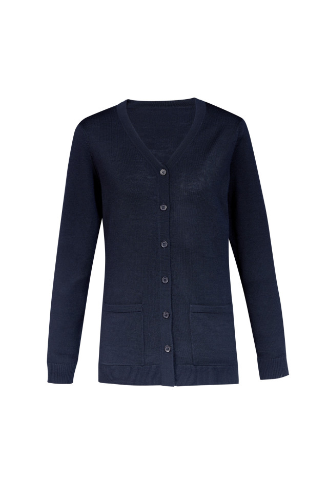 Womens Button Front Knit Cardigan Navy