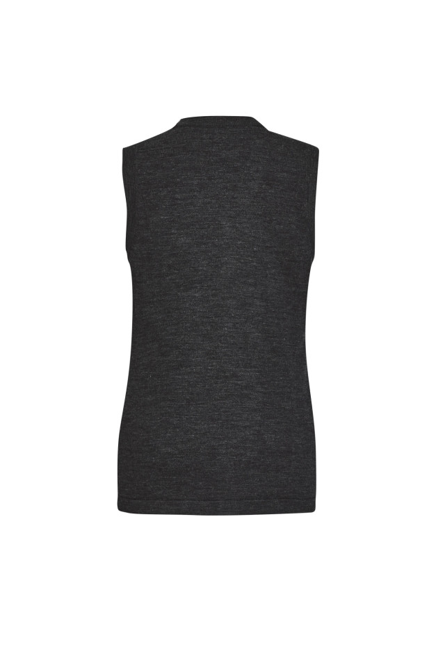 Womens Button Front Knit Vest Charcoal - Image 3