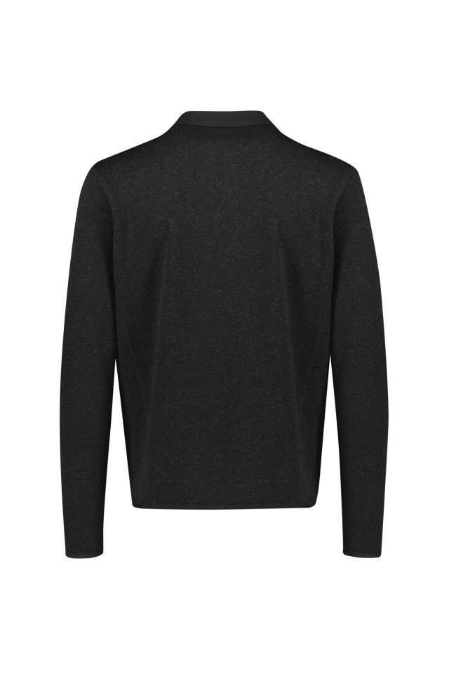 Mens Nova Zip Front Jumper Black Marley - Image 3