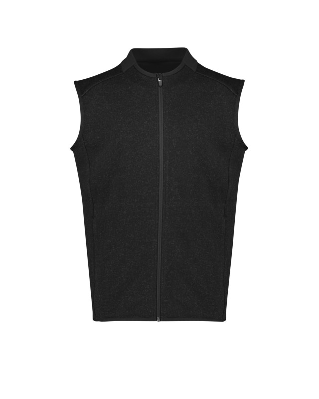 Mens Nova Zip Front Vest Black Marley