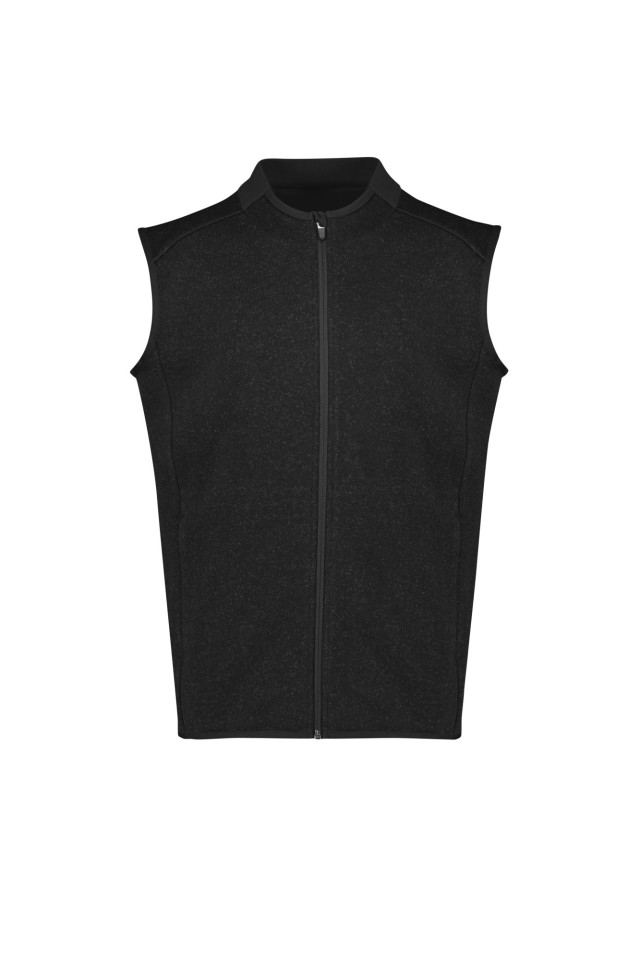 Mens Nova Zip Front Vest Black Marley