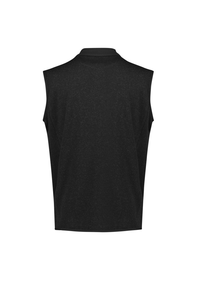 Mens Nova Zip Front Vest Black Marley - Image 3
