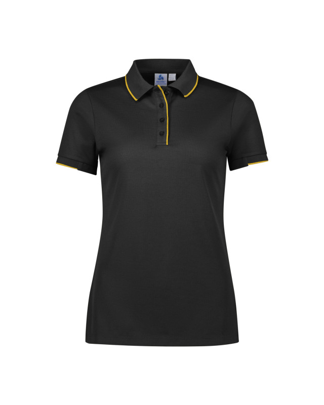 Womens Focus Short Sleeve Polo Black/Gold