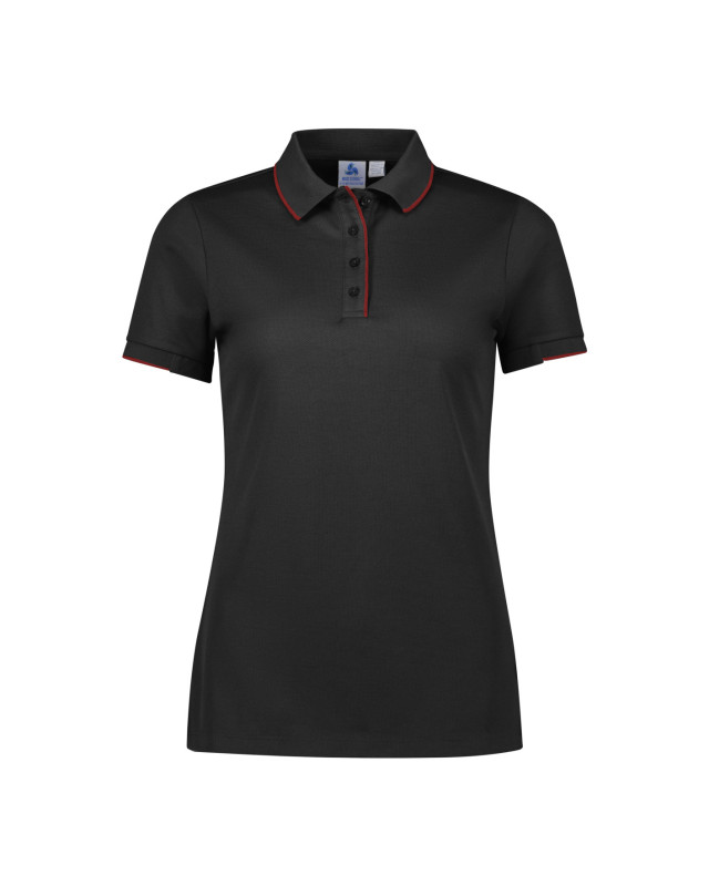 Womens Focus Short Sleeve Polo Black/Red