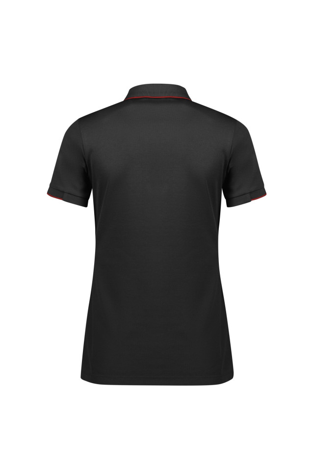 Womens Focus Short Sleeve Polo Black/Red - Image 3