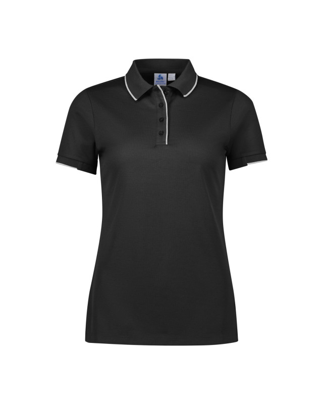 Womens Focus Short Sleeve Polo Black/White