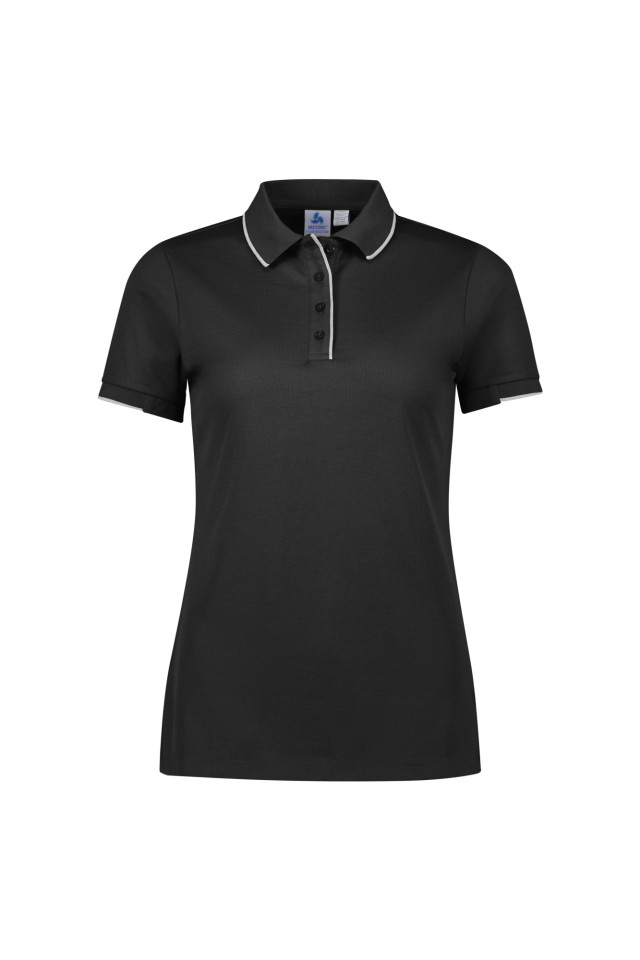 Womens Focus Short Sleeve Polo Black/White