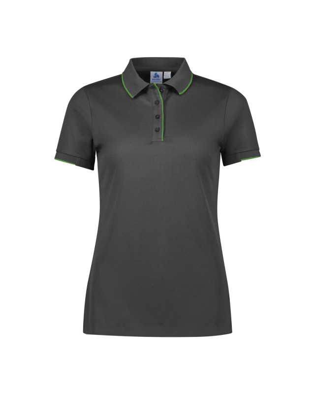 Womens Focus Short Sleeve Polo Grey/Fluoro Lime