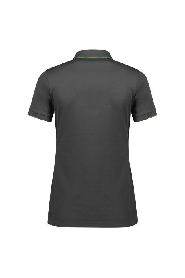 Womens Focus Short Sleeve Polo Grey/Fluoro Lime - Image 3