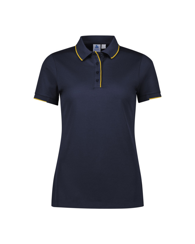Womens Focus Short Sleeve Polo Navy/Gold