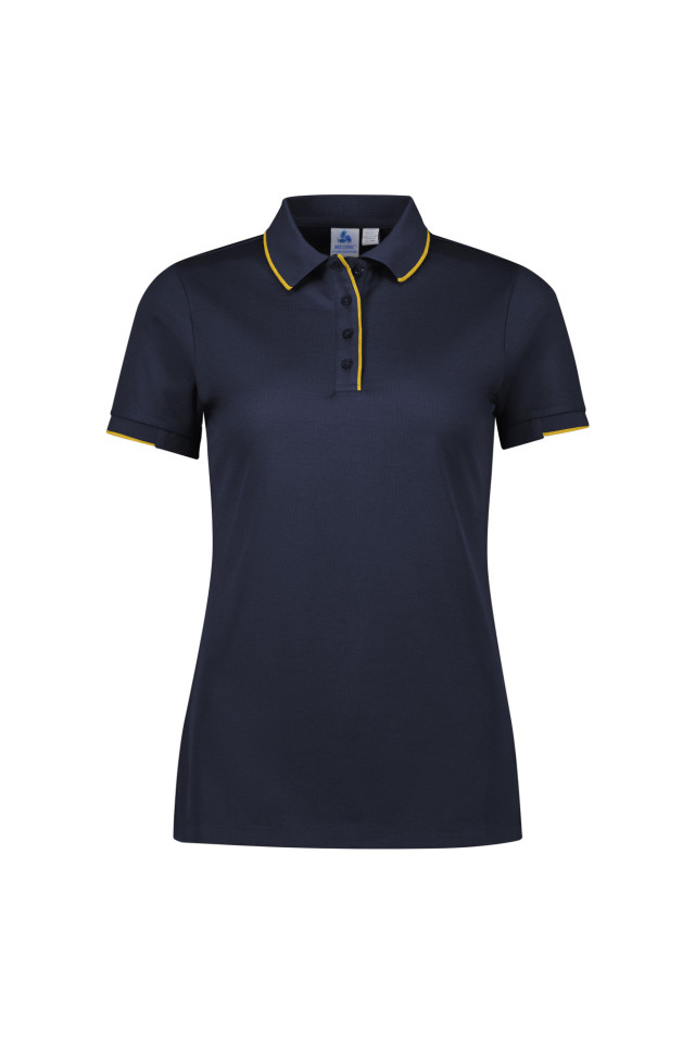 Womens Focus Short Sleeve Polo Navy/Gold