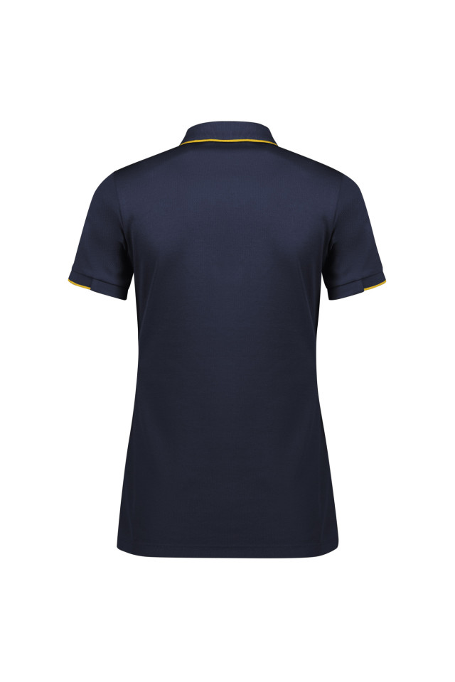 Womens Focus Short Sleeve Polo Navy/Gold - Image 3