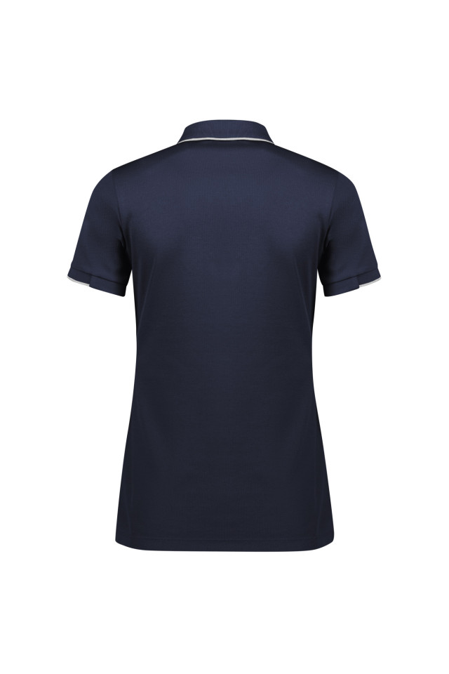 Womens Focus Short Sleeve Polo Navy/White - Image 3