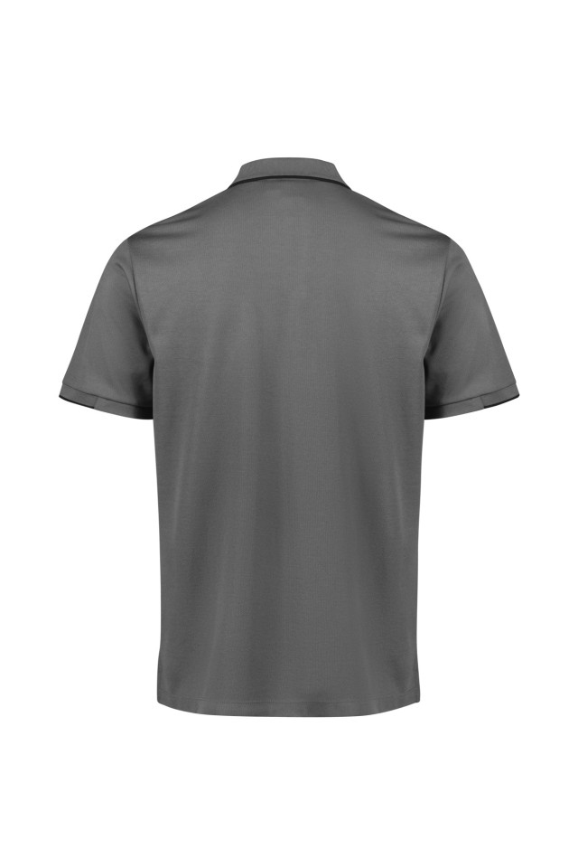 Mens Focus Short Sleeve Polo Ash/Black - Image 3