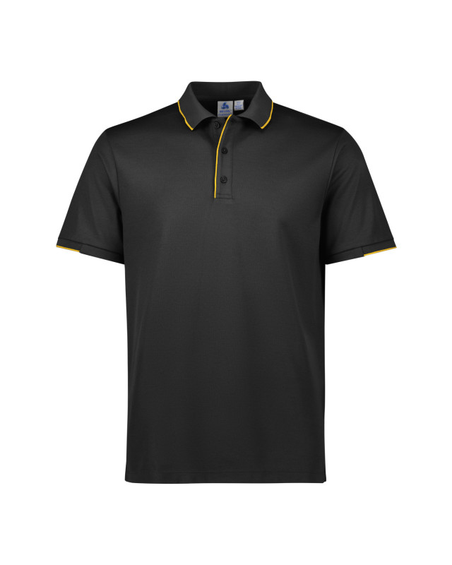 Mens Focus Short Sleeve Polo Black/Gold