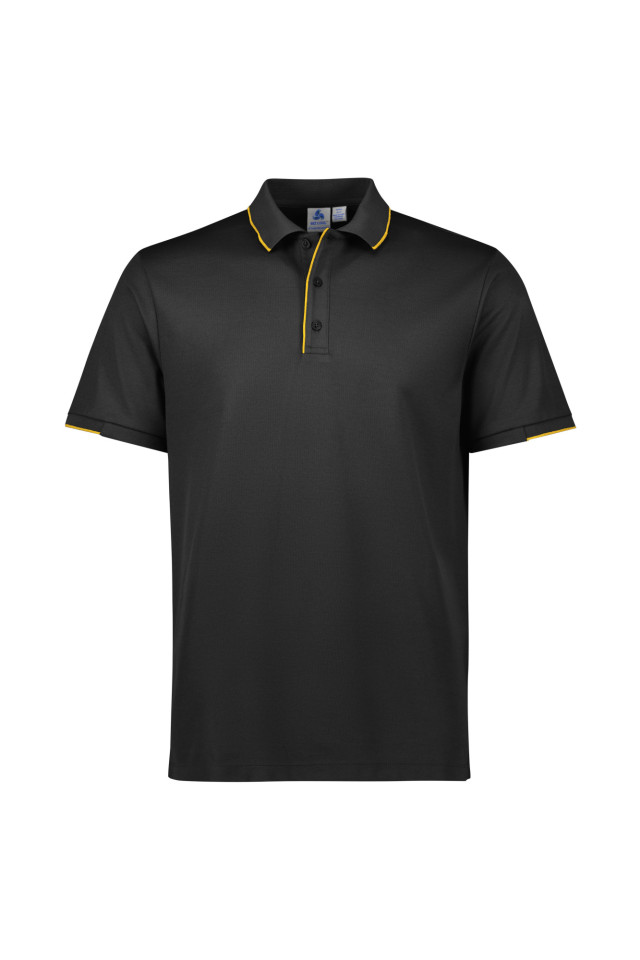Mens Focus Short Sleeve Polo Black/Gold