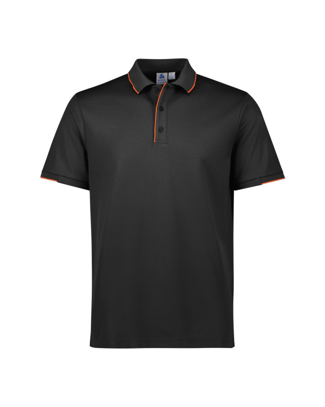Mens Focus Short Sleeve Polo Black/Orange