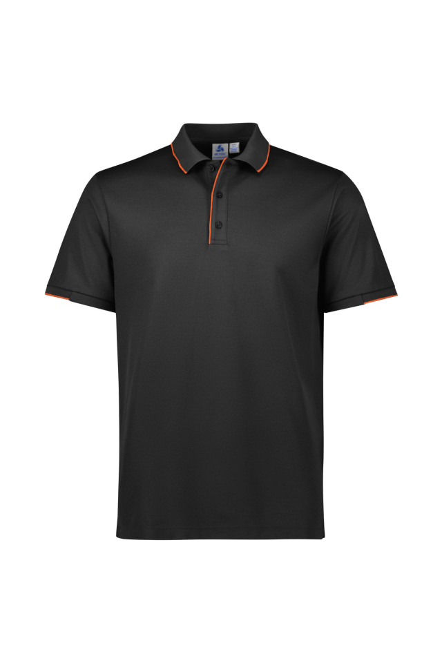 Mens Focus Short Sleeve Polo Black/Orange