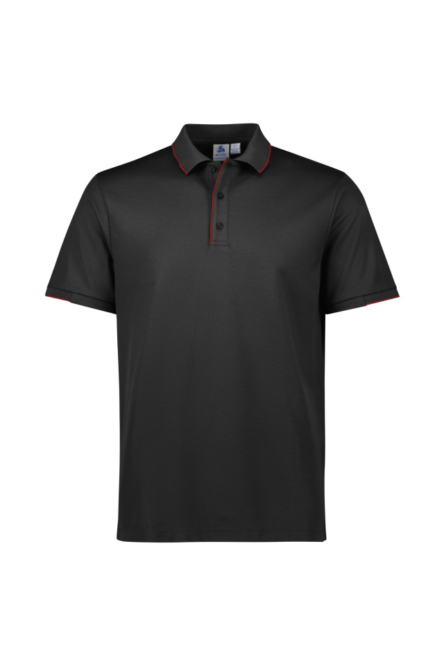 Mens Focus Short Sleeve Polo Black/Red