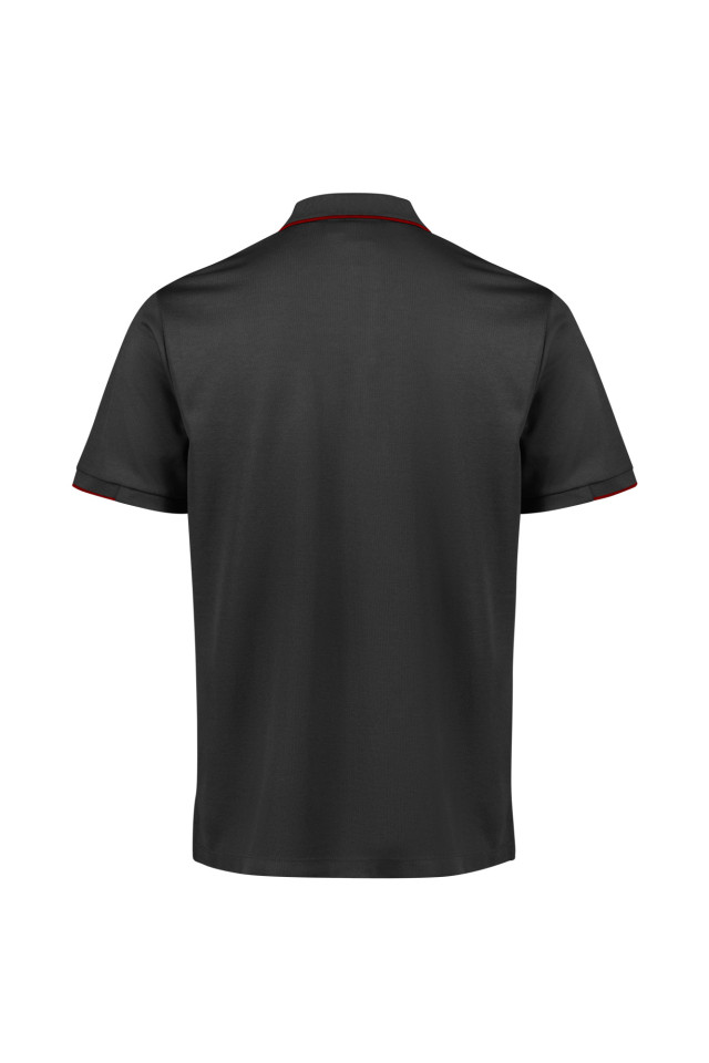 Mens Focus Short Sleeve Polo Black/Red - Image 3