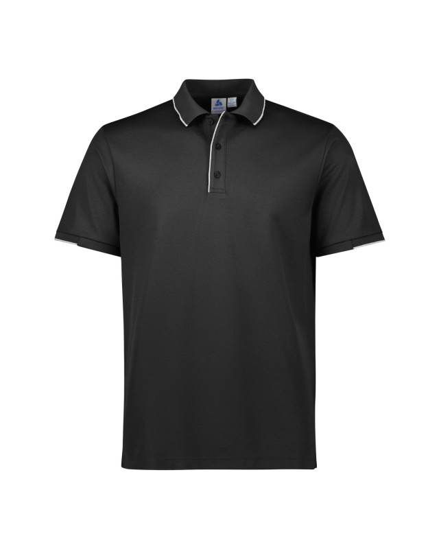 Mens Focus Short Sleeve Polo Black/White