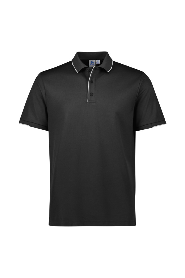 Mens Focus Short Sleeve Polo Black/White