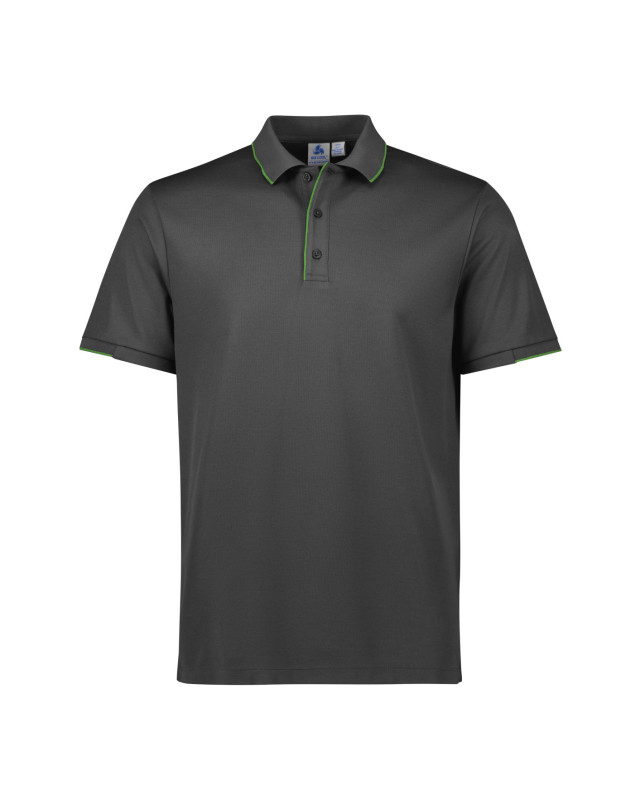 Mens Focus Short Sleeve Polo Grey/Fluoro Lime