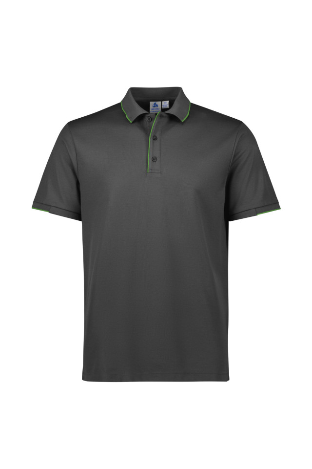 Mens Focus Short Sleeve Polo Grey/Fluoro Lime