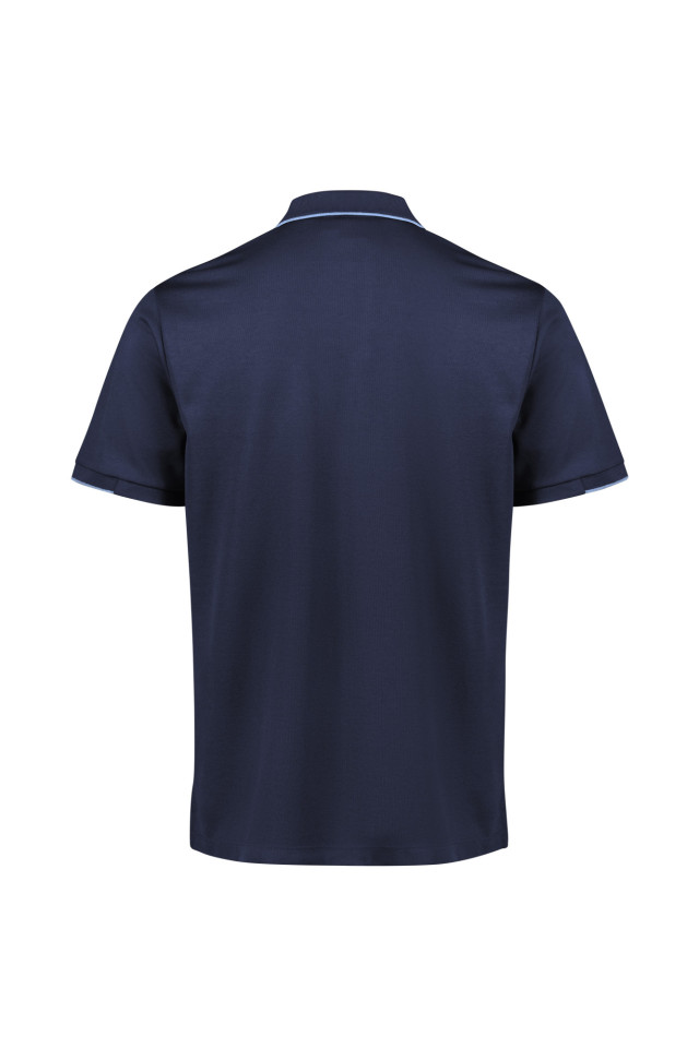Mens Focus Short Sleeve Polo Navy/Sky - Image 3
