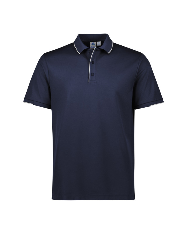 Mens Focus Short Sleeve Polo Navy/White