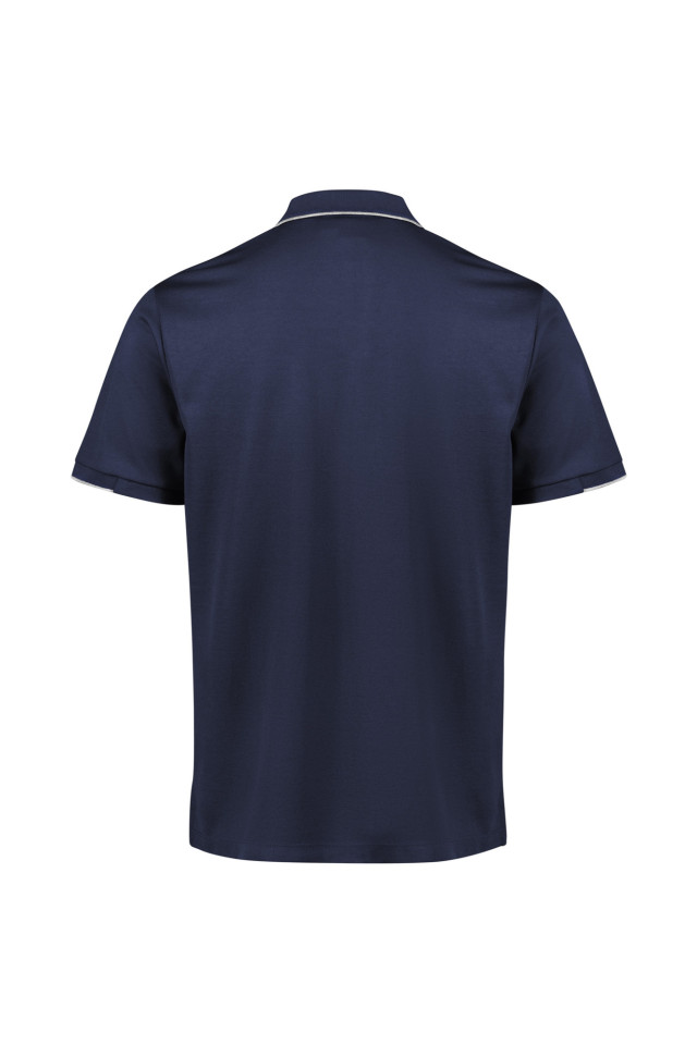 Mens Focus Short Sleeve Polo Navy/White - Image 3