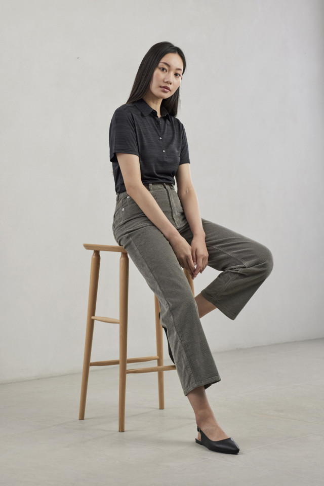 Womens Orbit Short Sleeve Polo Black - Image 2
