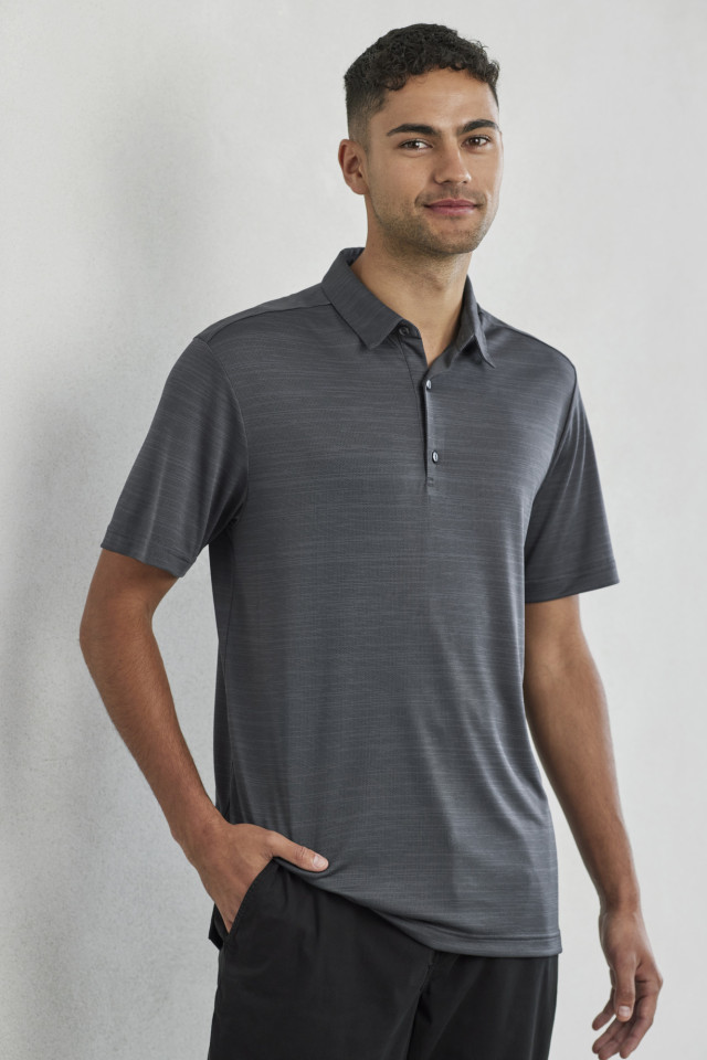 Mens Orbit Short Sleeve Polo Dark Grey Carbon - Image 2