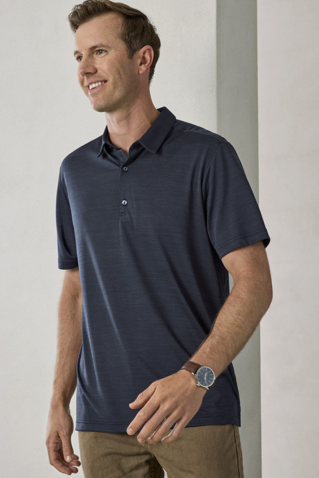 Mens Orbit Short Sleeve Polo Navy - Image 2