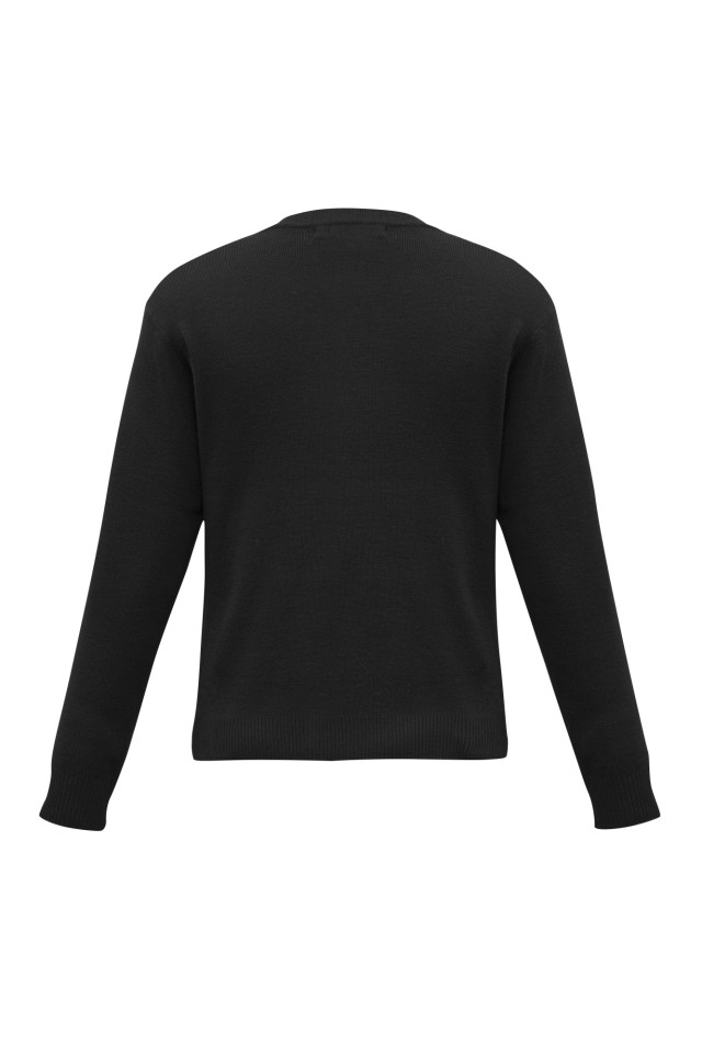 Mens Woolmix Knit Pullover Black - Image 3